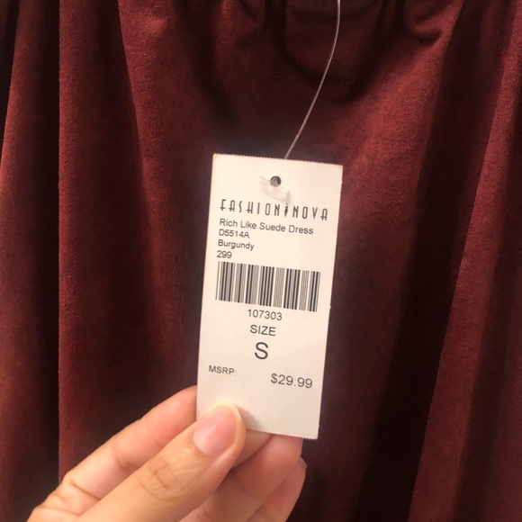 Burgundy Suede Dress - Picture 4 of 4